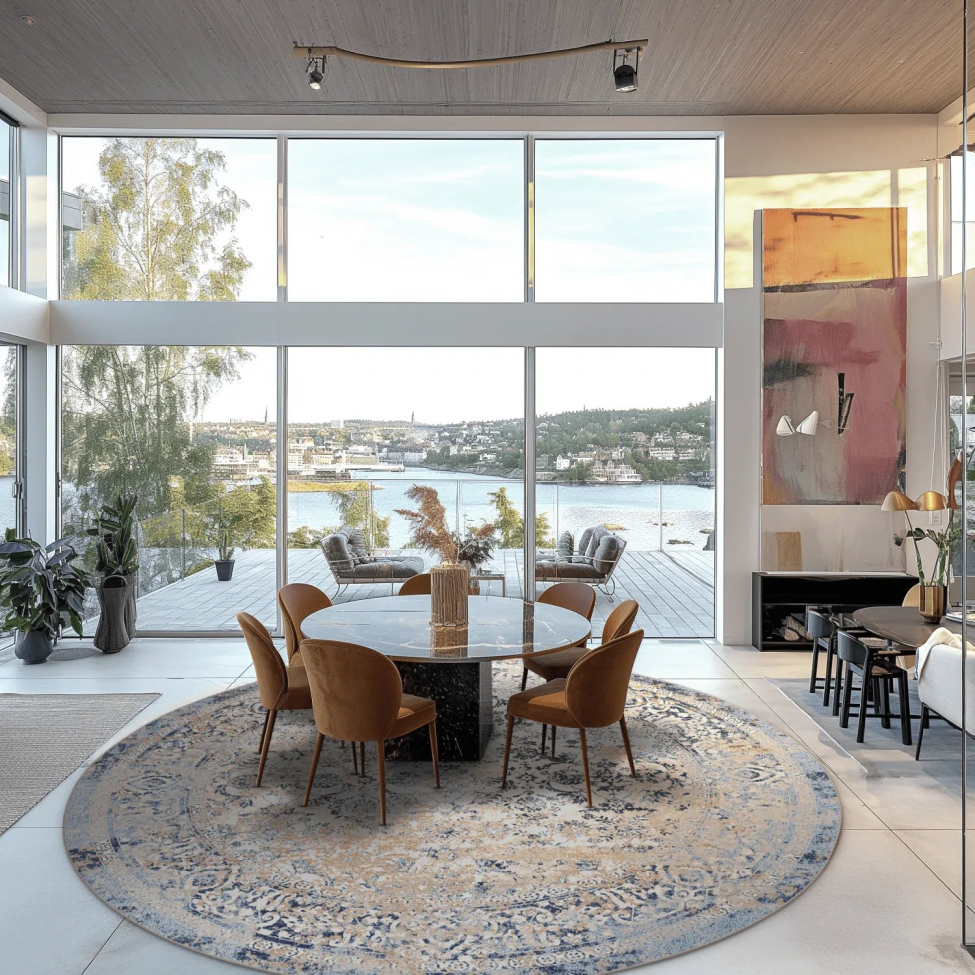 Runder Teppich 'Denizli' 120cm - Blau