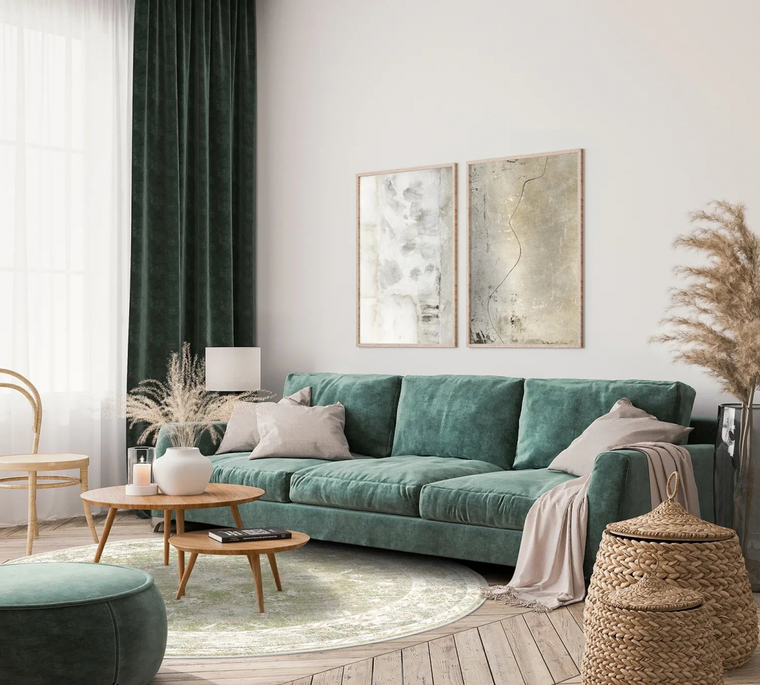 Runder Teppich 'Gombalia' 120cm - Hellgrün