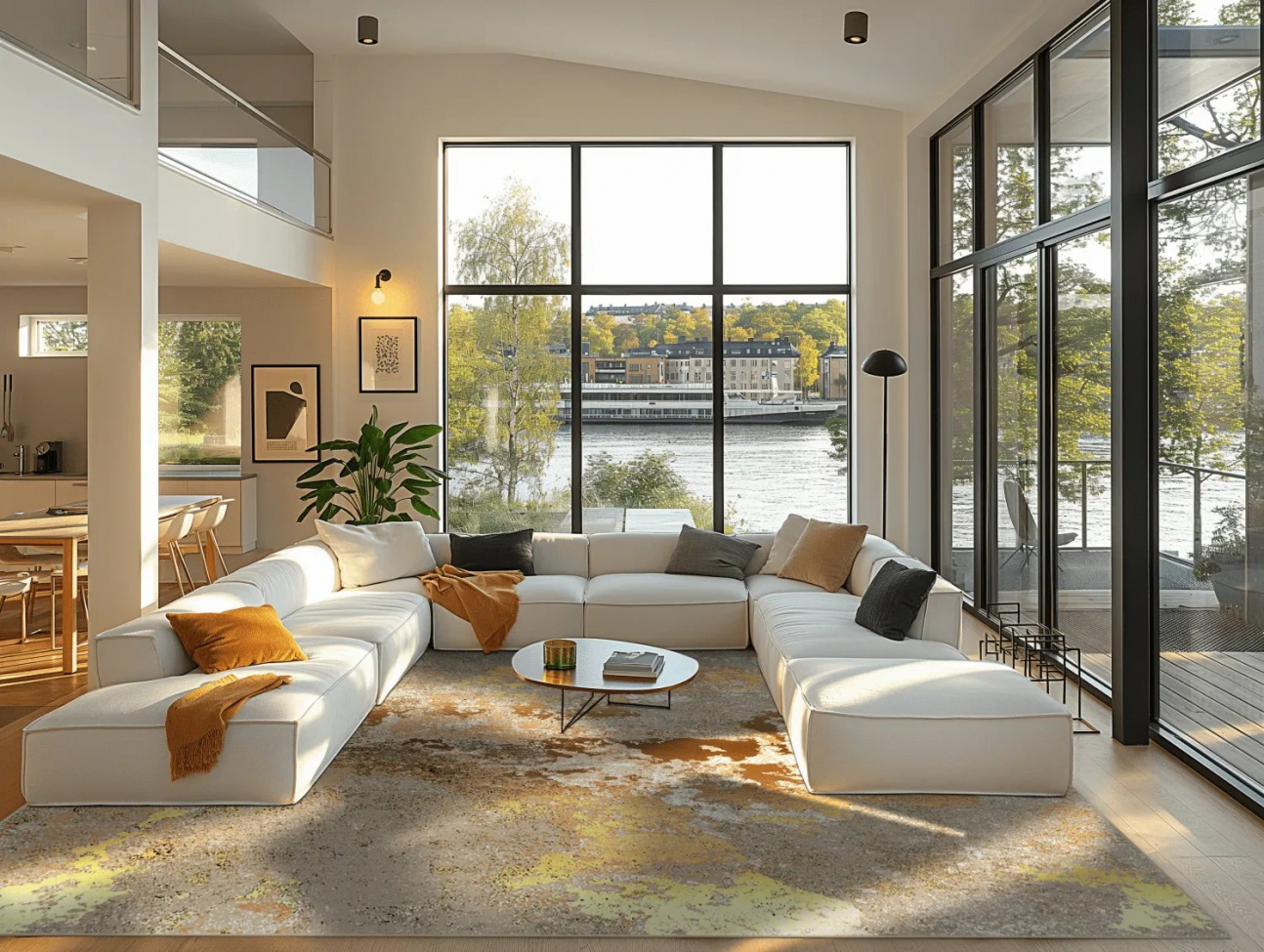 Wilton Teppich 'Elena' 240x240cm - Beige/Gold