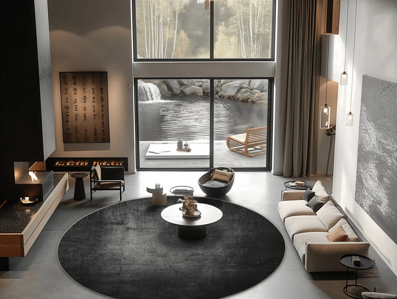 Runder Teppich 'Serifos' 160cm – Dunkelgrau