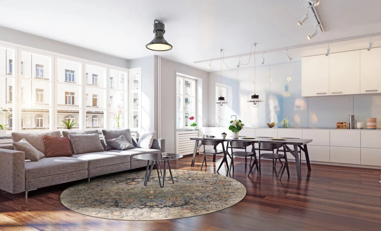 Runder Teppich 'Bouhjar' 120cm – Beige/Mehrfarbig