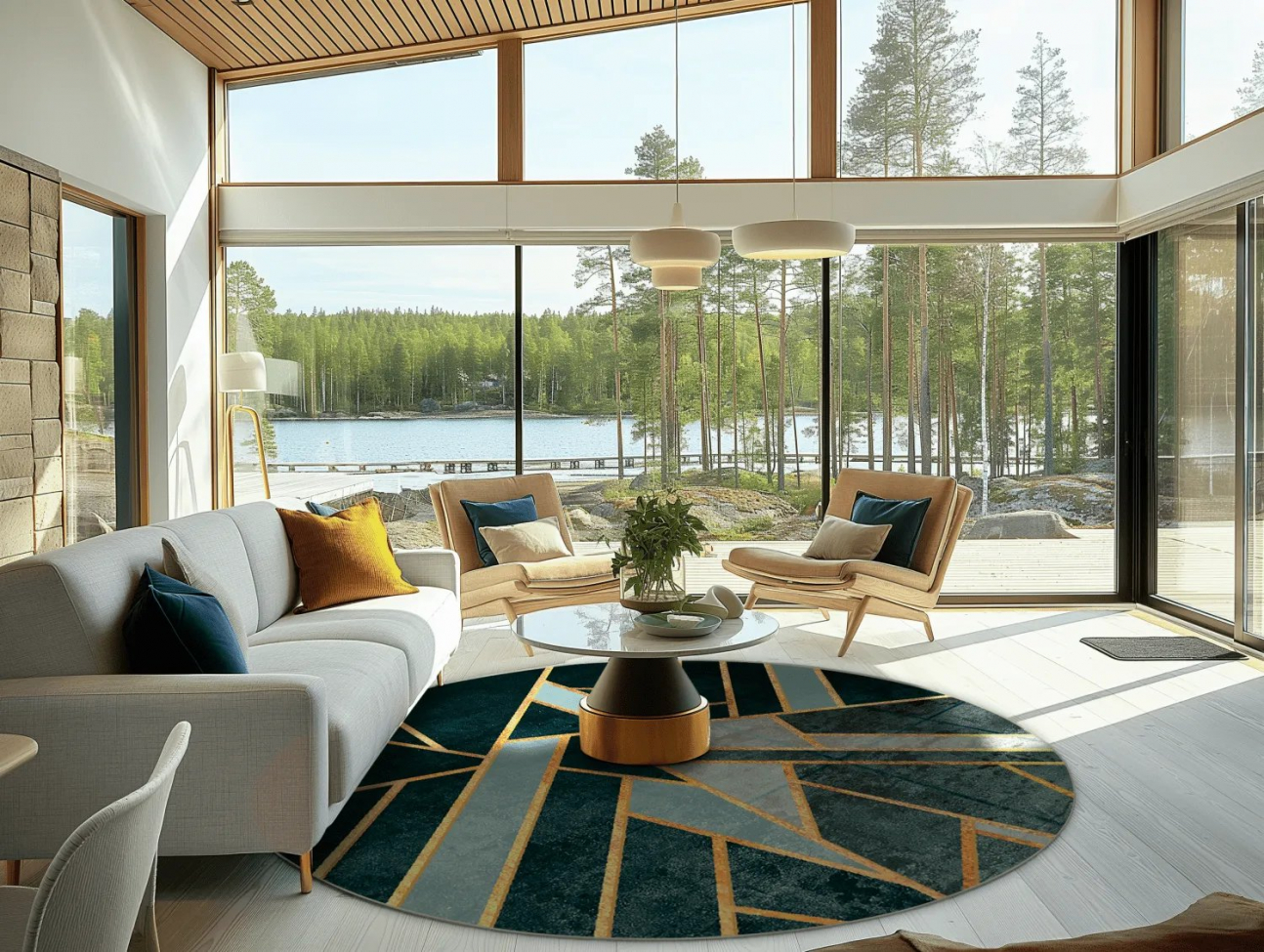 Runder Teppich 'Amasra' 120cm - Grün