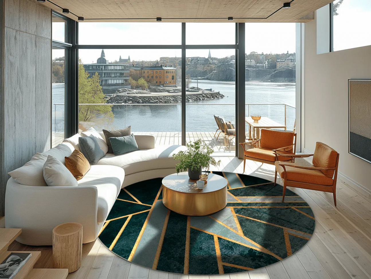 Runder Teppich 'Amasra' 120cm - Grün