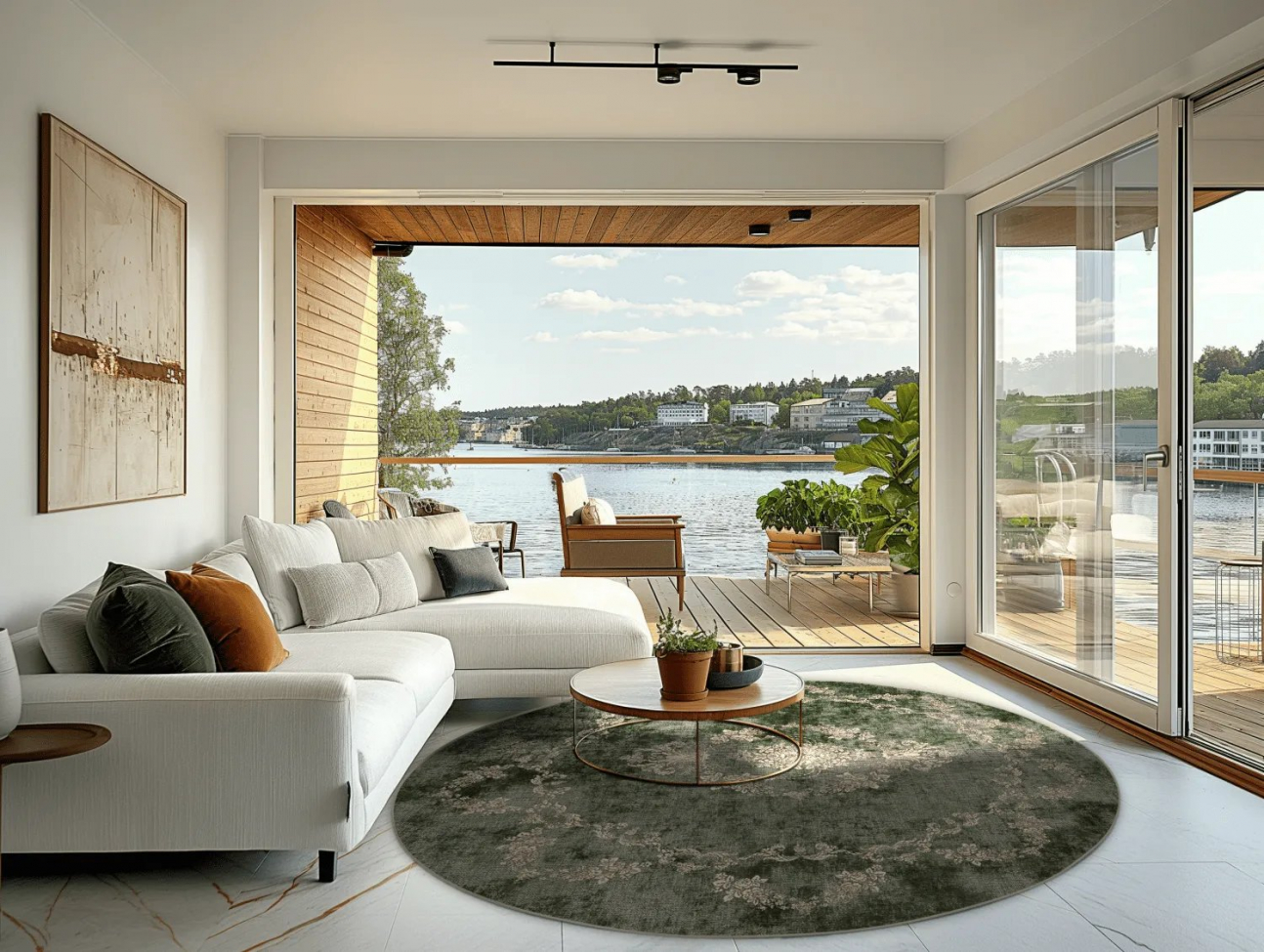 Runder Teppich 'Taknis' 120cm - Grün