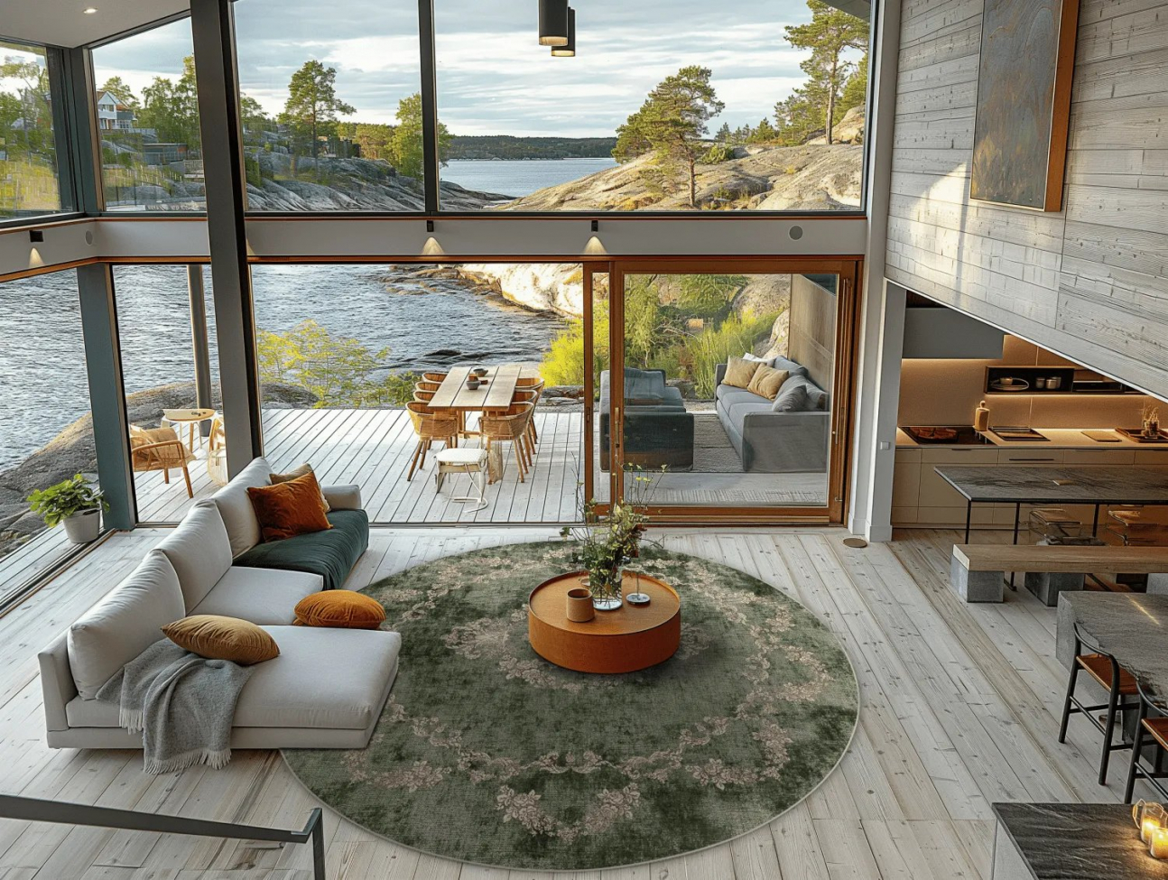 Runder Teppich 'Taknis' 120cm - Grün