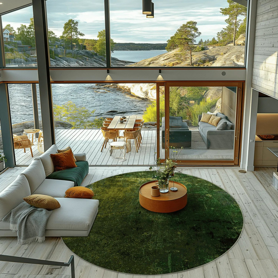 Runder Teppich 'Estrada' 120 cm – Grün