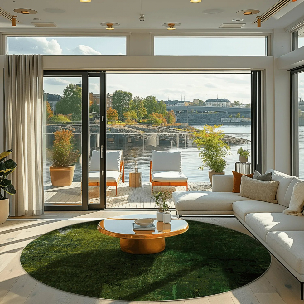 Runder Teppich 'Estrada' 120 cm – Grün