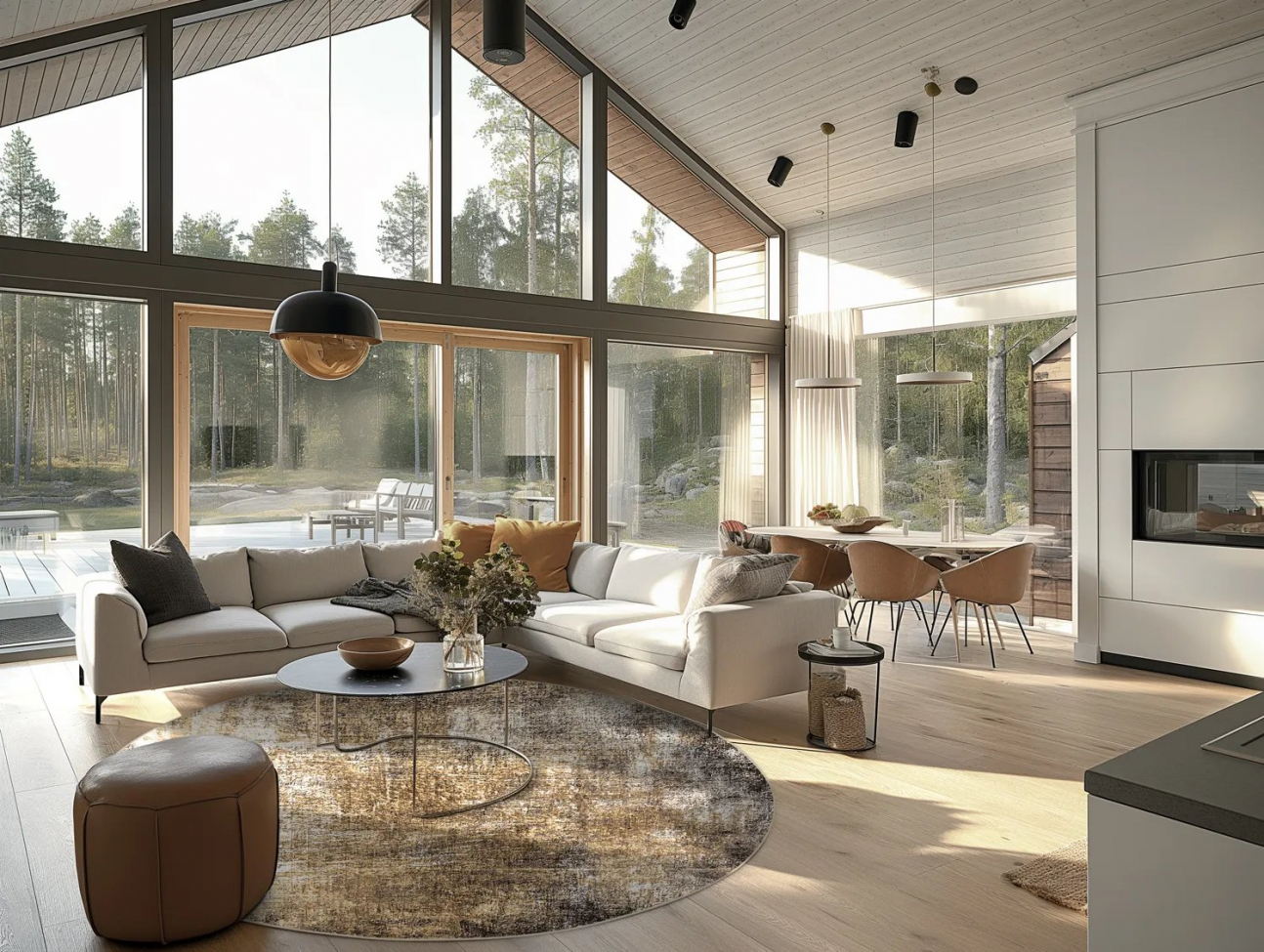 Runder Teppich 'Florent' 120 cm - Braun