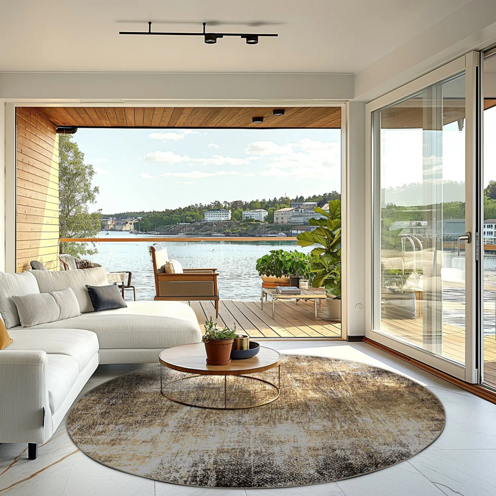 Runder Teppich 'Florent' 120 cm - Braun