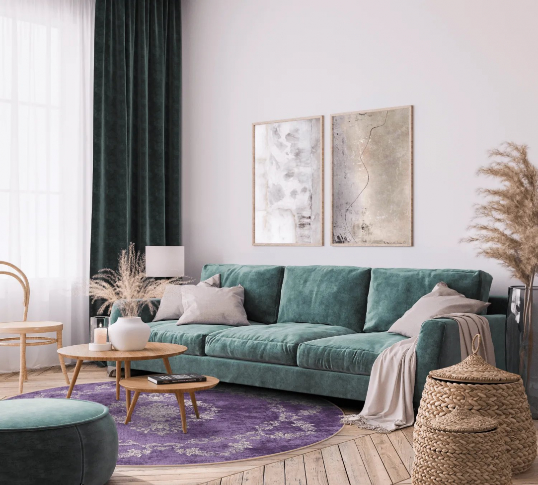 Runder Teppich 'Taknis' 120cm – Lila