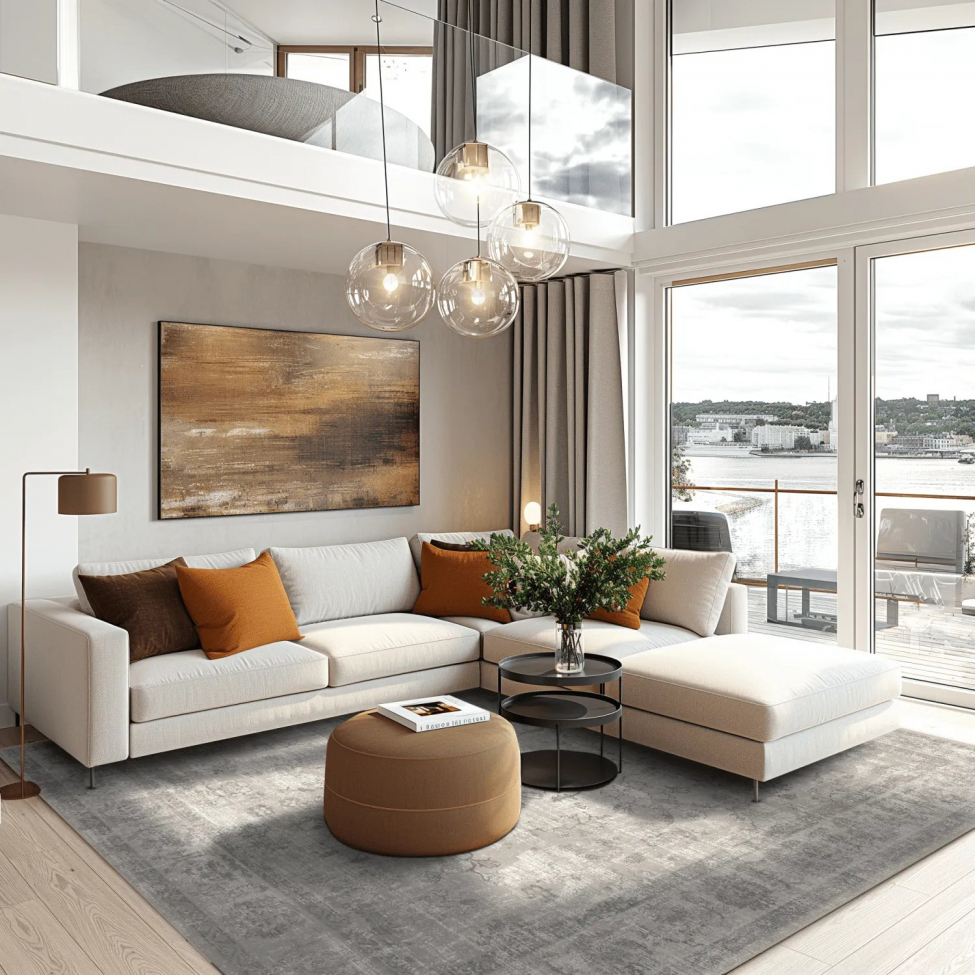 Runder Teppich 'Gombalia' 120cm - Grau