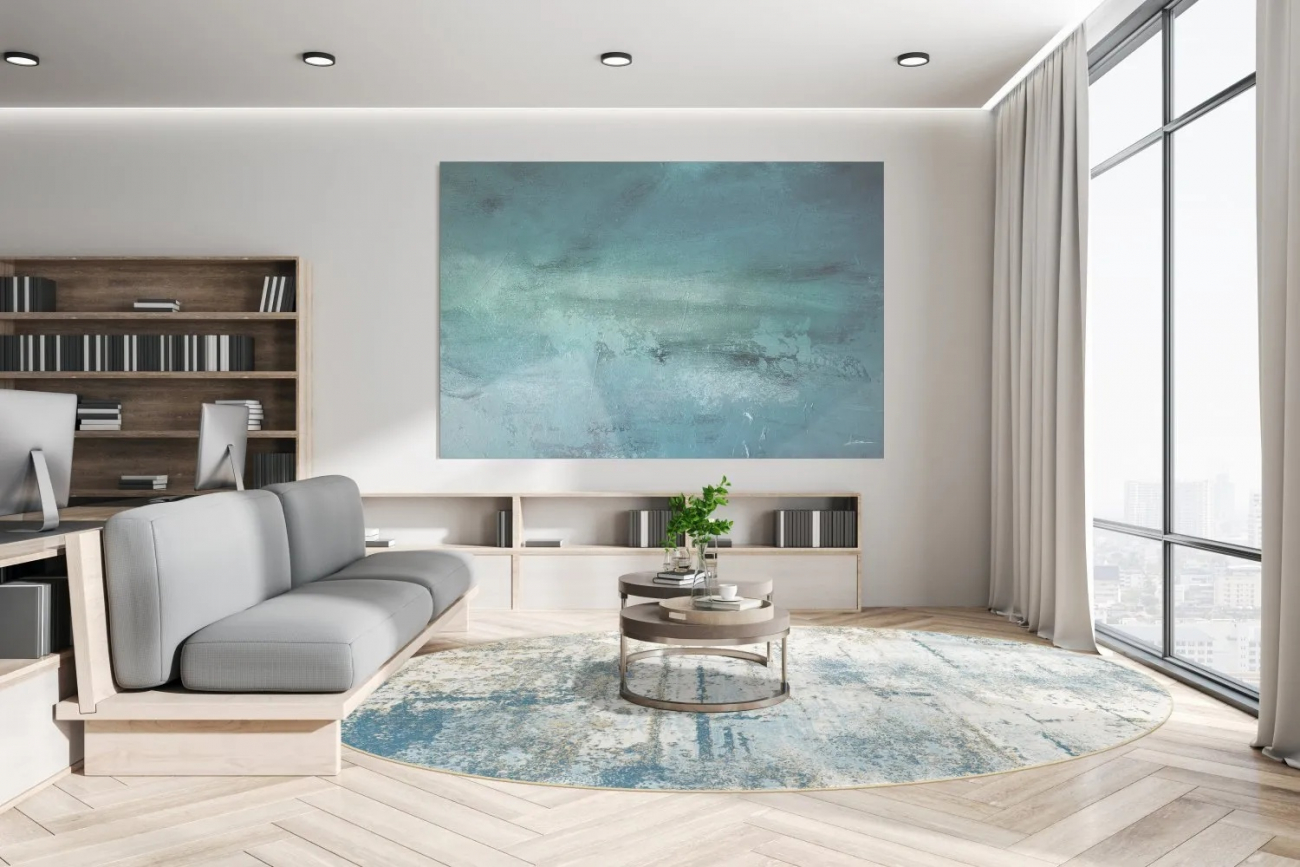 Runder Teppich 'Kebira' 120cm – Blau