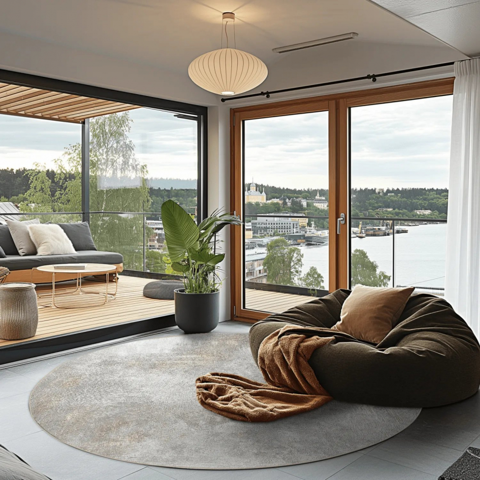 Runder Teppich 'Malaga' 120 cm - Beige