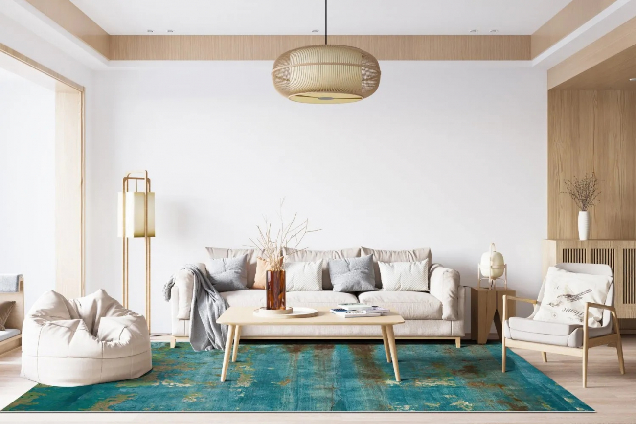 Wilton Teppich 'Domont' 240x240cm - Türkis