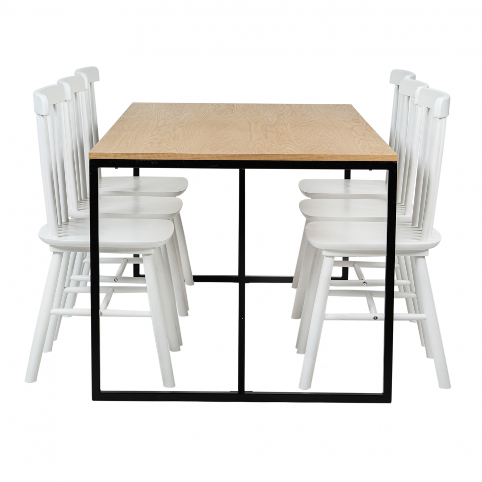 Essgruppe 'Vega Elsa' - 1 Tisch & 6 Stühle