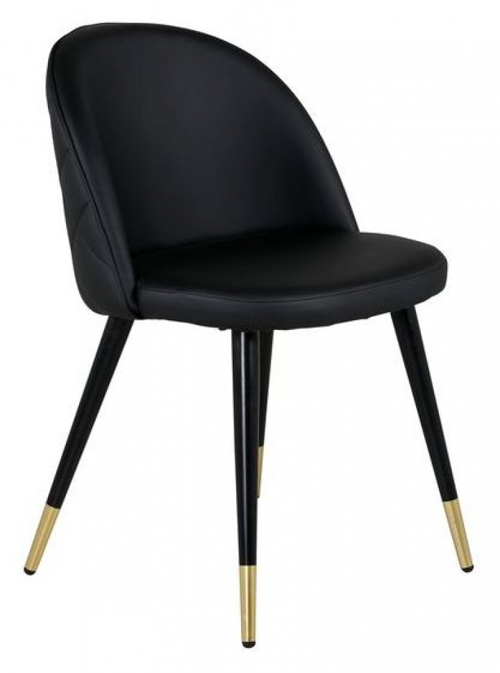 Stuhl \'Elverum\' - Schwarzes Leder in der Gruppe Möbel / Stühle und Polstermöbel / Stühle bei Reforma (19925-458)