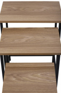 Tischset von 3 \'Grums\'- Schwarz/Holz
