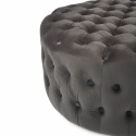 Puff \'Chesterfield\' Rund 85cm - Grau