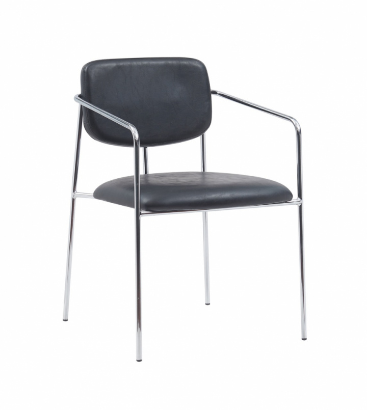 Sessel \'Ebba\' - Schwarz/Silber in der Gruppe Möbel / Stühle und Polstermöbel / Stühle bei Reforma (SY-8581A-metallic-black)